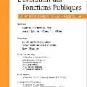 L EVOLUTION DES FONCTIONS PUBLIQUES
				 (edición en francés)