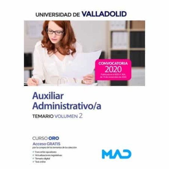 AUXILIAR ADMINISTRATIVO/A DE LA UNIVERSIDAD DE VALLADOLID. TEMARIO VOLUMEN 2