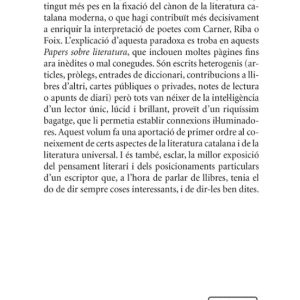 PAPERS SOBRE LITERATURA
				 (edición en catalán)